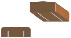 Bankbohle mit zwei eingefrästen Armierungen