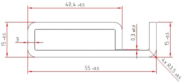 Schlitzrohre | verzinkte Sonderprofile | 55 / 15 x 3,0 mm