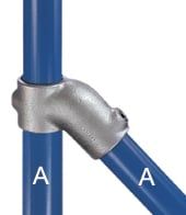 Rohrverbinder 45° aus Stahl für den Zaunbau