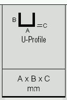 U-Profile aus Hart-PVC-U 3,0 m lang Kantenschutzprofile / Kunststoffprofile